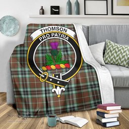 Scottish Thomson Hunting Modern Clan Tartan Blanket with Family Crest Tartan Plaid Sherpa Blanket Scottish Plaid Tartan Plaid - ScotsTee - scotstee.com