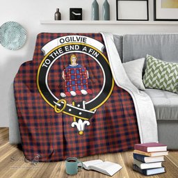 Scottish Ogilvie (Ogilvy) Clan Tartan Blanket with Family Crest Tartan Plaid Sherpa Blanket Scottish Plaid Tartan Plaid - ScotsTee - scotstee.com