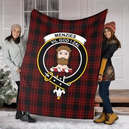 Scottish Menzies Hunting Clan Tartan Blanket with Family Crest Tartan Plaid Sherpa Blanket Scottish Plaid Tartan Plaid - ScotsTee - scotstee.com