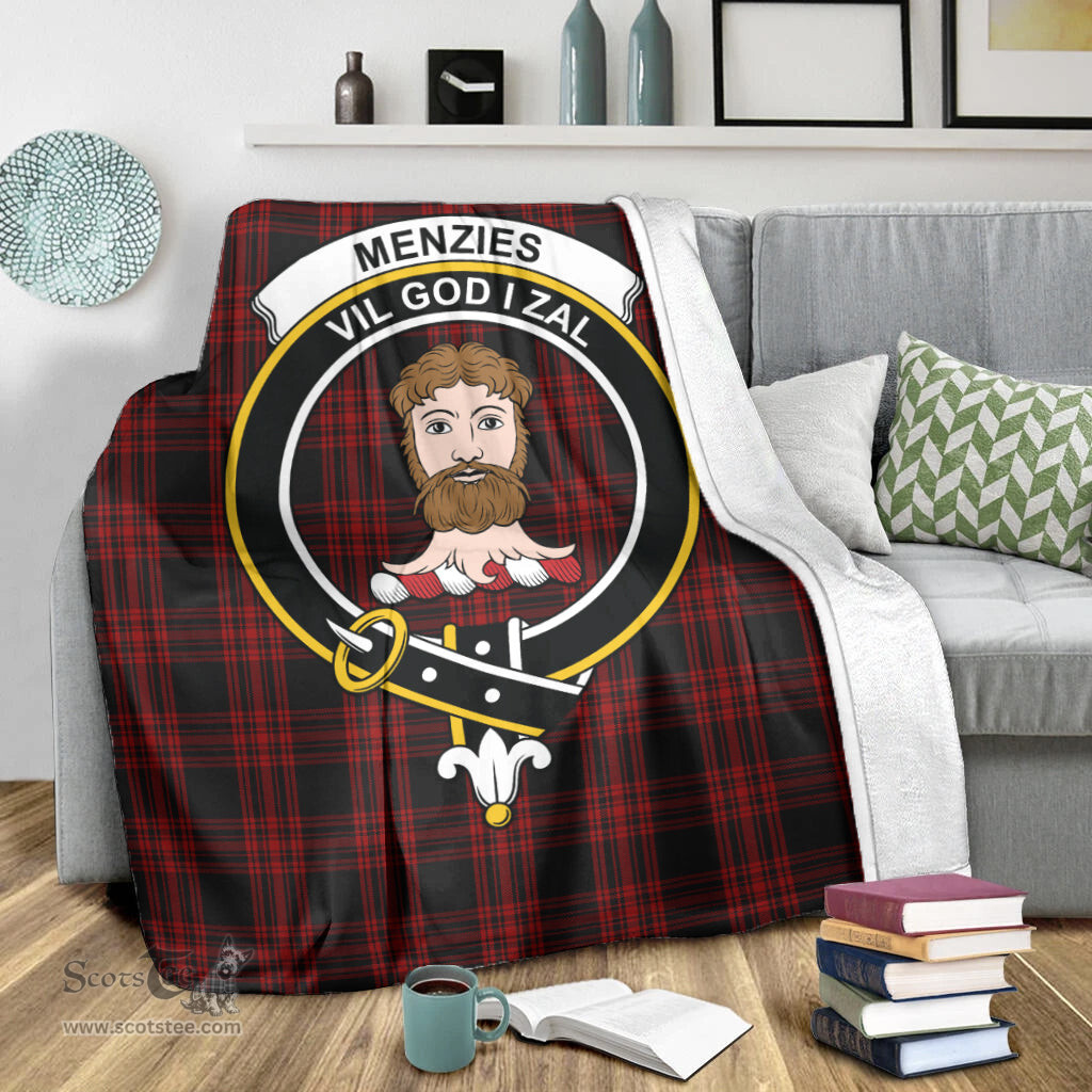 Scottish Menzies Hunting Clan Tartan Blanket with Family Crest Tartan Plaid Sherpa Blanket Scottish Plaid Tartan Plaid - ScotsTee - scotstee.com