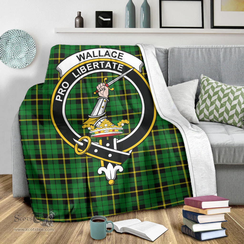 Scottish Wallace Hunting Green Clan Tartan Blanket with Family Crest Tartan Plaid Sherpa Blanket Scottish Plaid Tartan Plaid - ScotsTee - scotstee.com