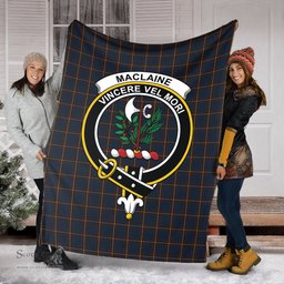Scottish MacLaine of Lochbuie Hunting Clan Tartan Blanket with Family Crest Tartan Plaid Sherpa Blanket Scottish Plaid Tartan Plaid - ScotsTee - scotstee.com