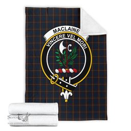 Scottish MacLaine of Lochbuie Hunting Clan Tartan Blanket with Family Crest Tartan Plaid Sherpa Blanket Scottish Plaid Tartan Plaid - ScotsTee - scotstee.com
