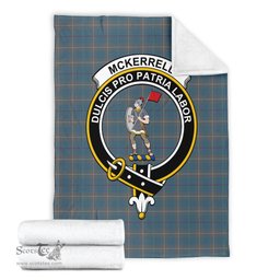 Scottish McKerrell of Hillhouse Dress Clan Tartan Blanket with Family Crest Tartan Plaid Sherpa Blanket Scottish Plaid Tartan Plaid - ScotsTee - scotstee.com