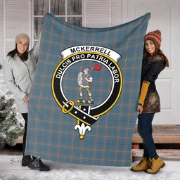Scottish McKerrell of Hillhouse Dress Clan Tartan Blanket with Family Crest Tartan Plaid Sherpa Blanket Scottish Plaid Tartan Plaid - ScotsTee - scotstee.com