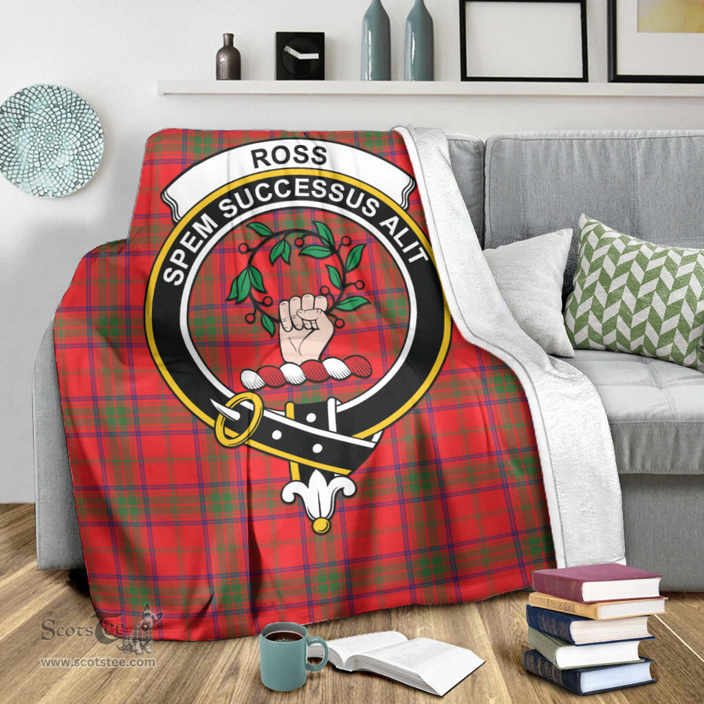 Scottish Ross Modern Clan Tartan Blanket with Family Crest Tartan Plaid Sherpa Blanket Scottish Plaid Tartan Plaid - ScotsTee - scotstee.com