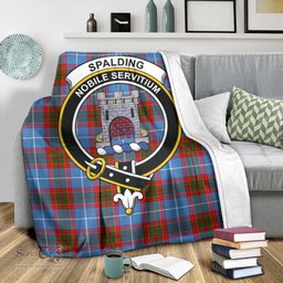 Scottish Spalding Clan Tartan Blanket with Family Crest Tartan Plaid Sherpa Blanket Scottish Plaid Tartan Plaid - ScotsTee - scotstee.com
