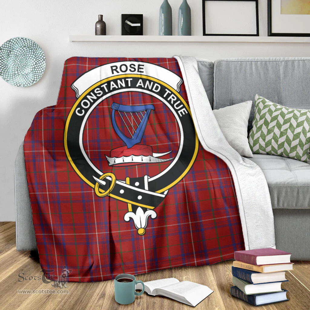 Scottish Rose Clan Tartan Blanket with Family Crest Tartan Plaid Sherpa Blanket Scottish Plaid Tartan Plaid - ScotsTee - scotstee.com