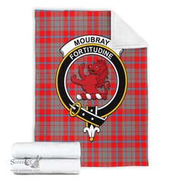 Scottish Moubray Clan Tartan Blanket with Family Crest Tartan Plaid Sherpa Blanket Scottish Plaid Tartan Plaid - ScotsTee - scotstee.com