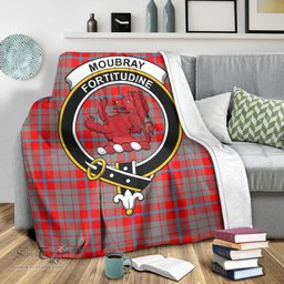 Scottish Moubray Clan Tartan Blanket with Family Crest Tartan Plaid Sherpa Blanket Scottish Plaid Tartan Plaid - ScotsTee - scotstee.com