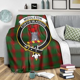 Scottish Middleton Clan Tartan Blanket with Family Crest Tartan Plaid Sherpa Blanket Scottish Plaid Tartan Plaid - ScotsTee - scotstee.com