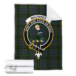 Scottish MacInnes Clan Tartan Blanket with Family Crest Tartan Plaid Sherpa Blanket Scottish Plaid Tartan Plaid - ScotsTee - scotstee.com