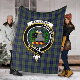 Scottish MacLaren Clan Tartan Blanket with Family Crest Tartan Plaid Sherpa Blanket Scottish Plaid Tartan Plaid - ScotsTee - scotstee.com