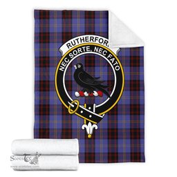 Scottish Rutherford Clan Tartan Blanket with Family Crest Tartan Plaid Sherpa Blanket Scottish Plaid Tartan Plaid - ScotsTee - scotstee.com