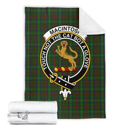 Scottish MacIntosh Hunting Clan Tartan Blanket with Family Crest Tartan Plaid Sherpa Blanket Scottish Plaid Tartan Plaid - ScotsTee - scotstee.com