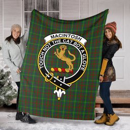 Scottish MacIntosh Hunting Clan Tartan Blanket with Family Crest Tartan Plaid Sherpa Blanket Scottish Plaid Tartan Plaid - ScotsTee - scotstee.com