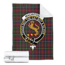 Scottish MacIntosh Hunting Modern Clan Tartan Blanket with Family Crest Tartan Plaid Sherpa Blanket Scottish Plaid Tartan Plaid - ScotsTee - scotstee.com
