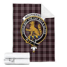 Scottish MacPherson Hunting Clan Tartan Blanket with Family Crest Tartan Plaid Sherpa Blanket Scottish Plaid Tartan Plaid - ScotsTee - scotstee.com