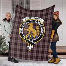 Scottish MacPherson Hunting Clan Tartan Blanket with Family Crest Tartan Plaid Sherpa Blanket Scottish Plaid Tartan Plaid - ScotsTee - scotstee.com