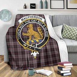 Scottish MacPherson Hunting Clan Tartan Blanket with Family Crest Tartan Plaid Sherpa Blanket Scottish Plaid Tartan Plaid - ScotsTee - scotstee.com