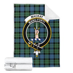 Scottish MacKay Ancient Clan Tartan Blanket with Family Crest Tartan Plaid Sherpa Blanket Scottish Plaid Tartan Plaid - ScotsTee - scotstee.com