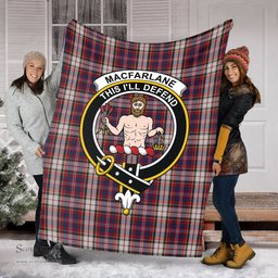 Scottish MacFarlane Dress Clan Tartan Blanket with Family Crest Tartan Plaid Sherpa Blanket Scottish Plaid Tartan Plaid - ScotsTee - scotstee.com