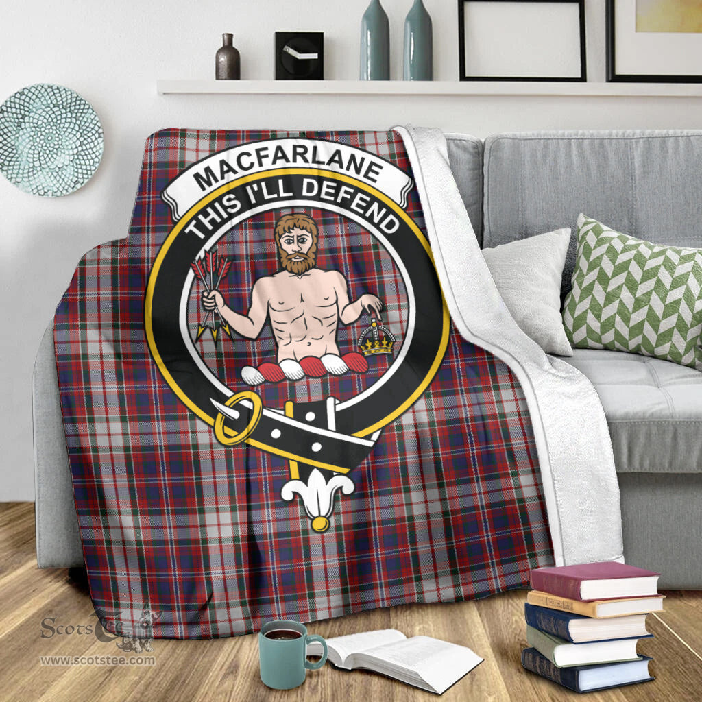 Scottish MacFarlane Dress Clan Tartan Blanket with Family Crest Tartan Plaid Sherpa Blanket Scottish Plaid Tartan Plaid - ScotsTee - scotstee.com