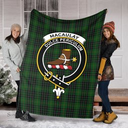 Scottish MacAulay Hunting Clan Tartan Blanket with Family Crest Tartan Plaid Sherpa Blanket Scottish Plaid Tartan Plaid - ScotsTee - scotstee.com