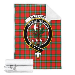 Scottish MacLaine of Loch Buie Clan Tartan Blanket with Family Crest Tartan Plaid Sherpa Blanket Scottish Plaid Tartan Plaid - ScotsTee - scotstee.com