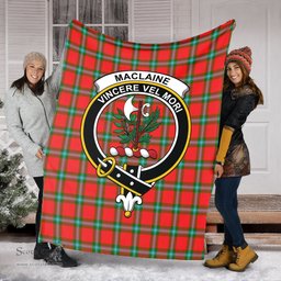 Scottish MacLaine of Loch Buie Clan Tartan Blanket with Family Crest Tartan Plaid Sherpa Blanket Scottish Plaid Tartan Plaid - ScotsTee - scotstee.com