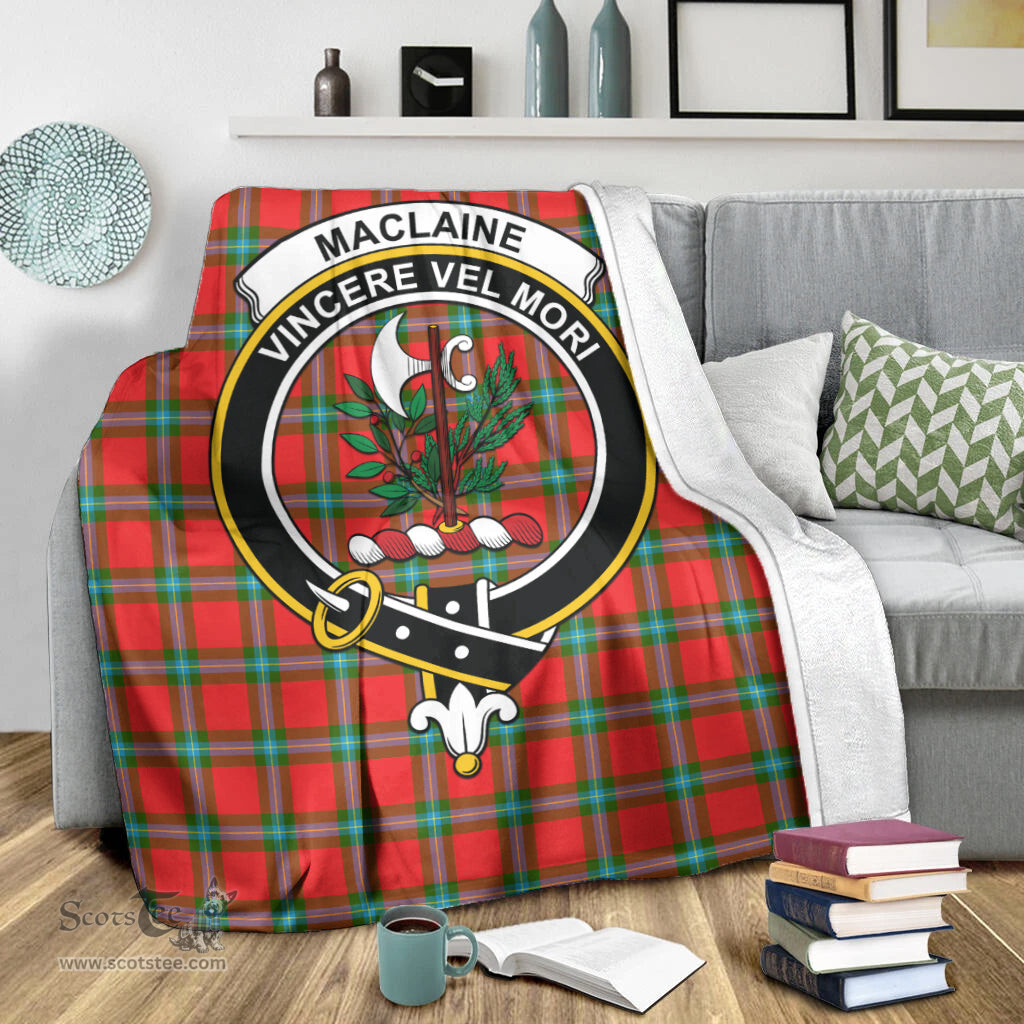 Scottish MacLaine of Loch Buie Clan Tartan Blanket with Family Crest Tartan Plaid Sherpa Blanket Scottish Plaid Tartan Plaid - ScotsTee - scotstee.com