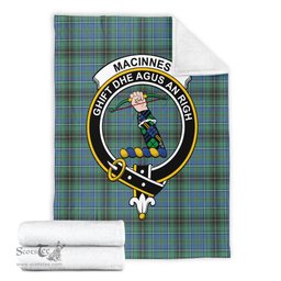 Scottish MacInnes Ancient Clan Tartan Blanket with Family Crest Tartan Plaid Sherpa Blanket Scottish Plaid Tartan Plaid - ScotsTee - scotstee.com