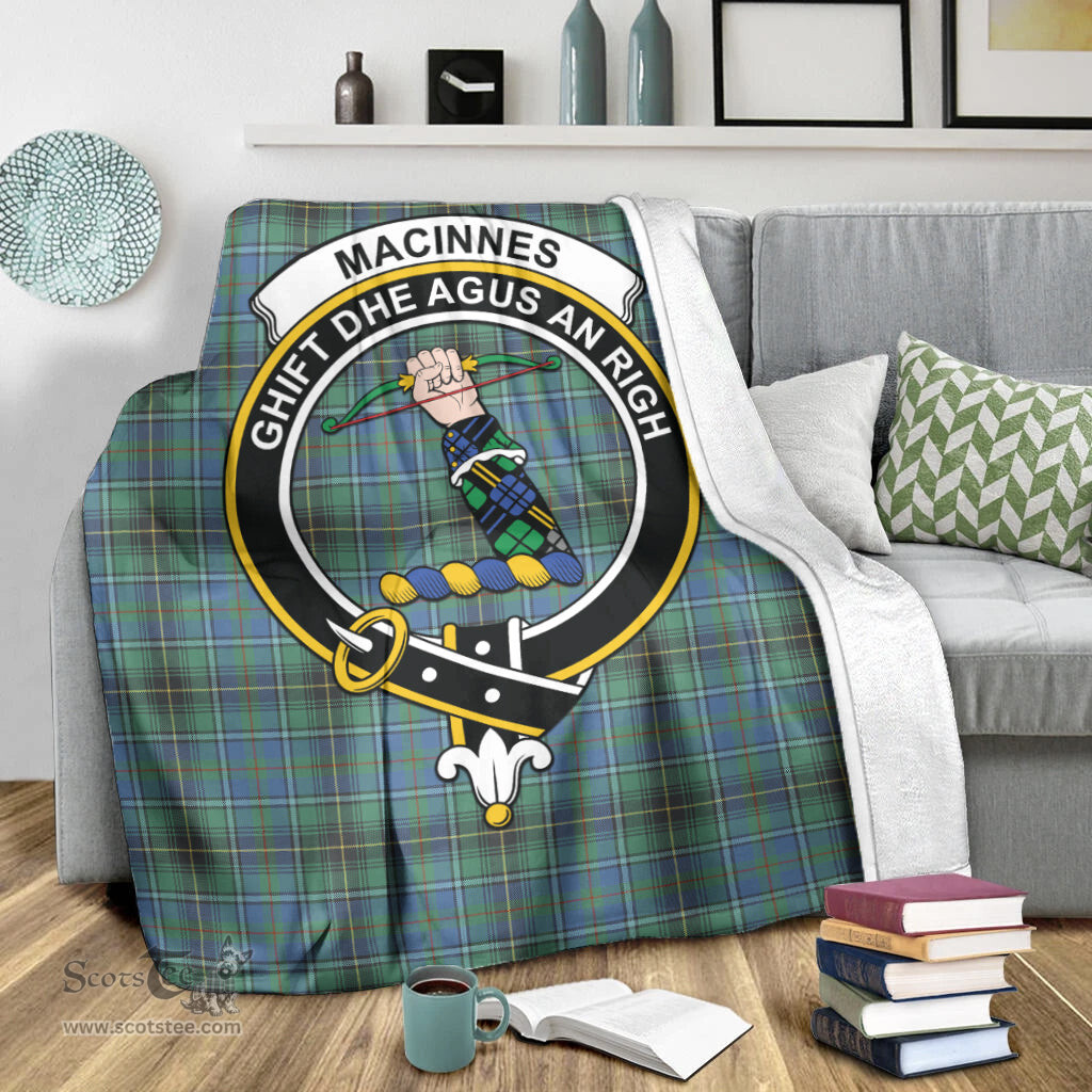 Scottish MacInnes Ancient Clan Tartan Blanket with Family Crest Tartan Plaid Sherpa Blanket Scottish Plaid Tartan Plaid - ScotsTee - scotstee.com