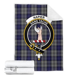 Scottish Napier Clan Tartan Blanket with Family Crest Tartan Plaid Sherpa Blanket Scottish Plaid Tartan Plaid - ScotsTee - scotstee.com