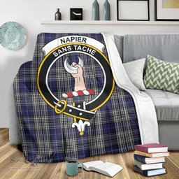 Scottish Napier Clan Tartan Blanket with Family Crest Tartan Plaid Sherpa Blanket Scottish Plaid Tartan Plaid - ScotsTee - scotstee.com
