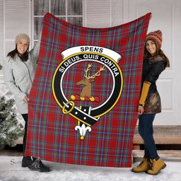 Scottish Spens Clan Tartan Blanket with Family Crest Tartan Plaid Sherpa Blanket Scottish Plaid Tartan Plaid - ScotsTee - scotstee.com