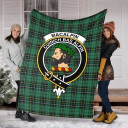 Scottish MacAlpin Ancient Clan Tartan Blanket with Family Crest Tartan Plaid Sherpa Blanket Scottish Plaid Tartan Plaid - ScotsTee - scotstee.com