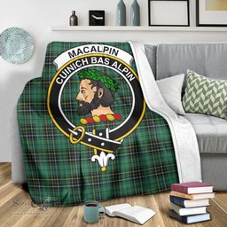 Scottish MacAlpin Ancient Clan Tartan Blanket with Family Crest Tartan Plaid Sherpa Blanket Scottish Plaid Tartan Plaid - ScotsTee - scotstee.com
