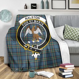 Scottish Ralston UK Clan Tartan Blanket with Family Crest Tartan Plaid Sherpa Blanket Scottish Plaid Tartan Plaid - ScotsTee - scotstee.com