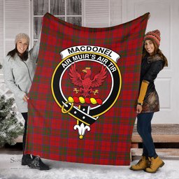 Scottish MacDonell of Keppoch Clan Tartan Blanket with Family Crest Tartan Plaid Sherpa Blanket Scottish Plaid Tartan Plaid - ScotsTee - scotstee.com