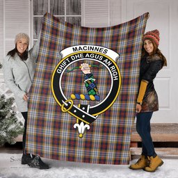 Scottish MacInnes Ancient Hunting Clan Tartan Blanket with Family Crest Tartan Plaid Sherpa Blanket Scottish Plaid Tartan Plaid - ScotsTee - scotstee.com