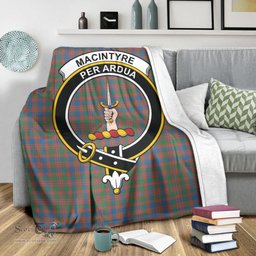 Scottish MacIntyre Ancient Clan Tartan Blanket with Family Crest Tartan Plaid Sherpa Blanket Scottish Plaid Tartan Plaid - ScotsTee - scotstee.com