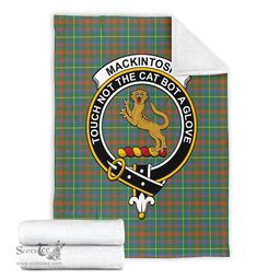 Scottish MacKintosh Hunting Ancient Clan Tartan Blanket with Family Crest Tartan Plaid Sherpa Blanket Scottish Plaid Tartan Plaid - ScotsTee - scotstee.com