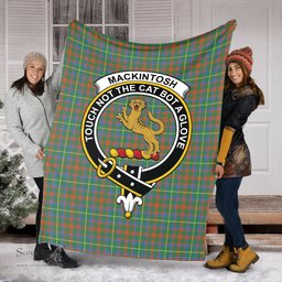 Scottish MacKintosh Hunting Ancient Clan Tartan Blanket with Family Crest Tartan Plaid Sherpa Blanket Scottish Plaid Tartan Plaid - ScotsTee - scotstee.com