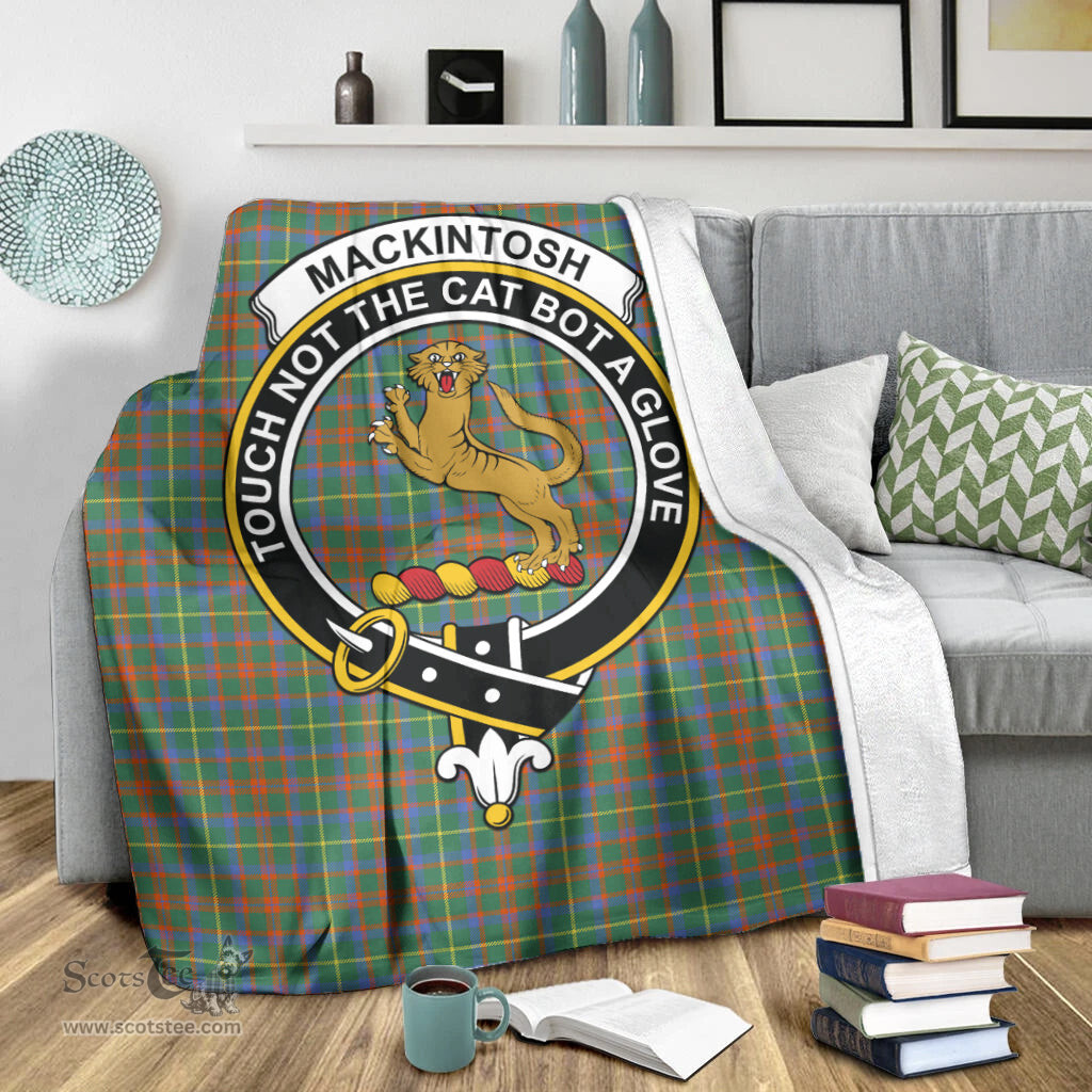 Scottish MacKintosh Hunting Ancient Clan Tartan Blanket with Family Crest Tartan Plaid Sherpa Blanket Scottish Plaid Tartan Plaid - ScotsTee - scotstee.com