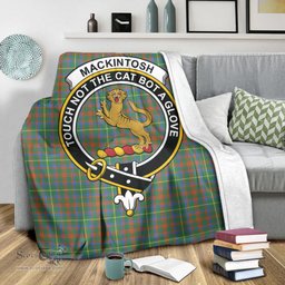 Scottish MacKintosh Hunting Ancient Clan Tartan Blanket with Family Crest Tartan Plaid Sherpa Blanket Scottish Plaid Tartan Plaid - ScotsTee - scotstee.com