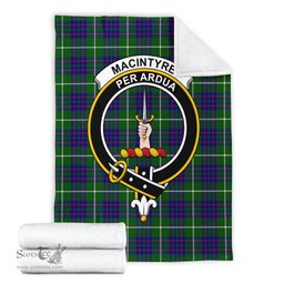 Scottish MacIntyre Hunting Modern Clan Tartan Blanket with Family Crest Tartan Plaid Sherpa Blanket Scottish Plaid Tartan Plaid - ScotsTee - scotstee.com