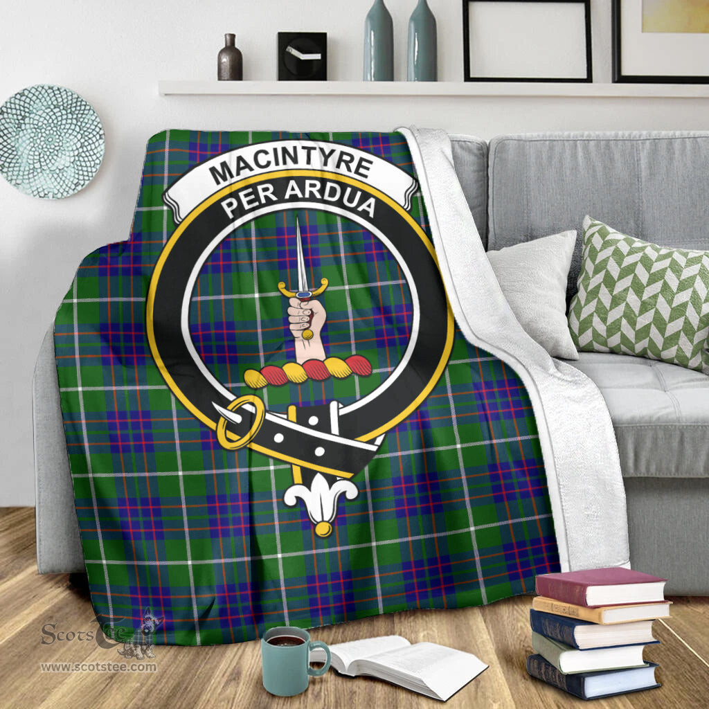 Scottish MacIntyre Hunting Modern Clan Tartan Blanket with Family Crest Tartan Plaid Sherpa Blanket Scottish Plaid Tartan Plaid - ScotsTee - scotstee.com