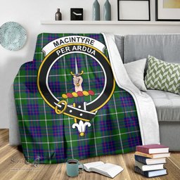 Scottish MacIntyre Hunting Modern Clan Tartan Blanket with Family Crest Tartan Plaid Sherpa Blanket Scottish Plaid Tartan Plaid - ScotsTee - scotstee.com