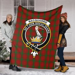 Scottish MacQuarrie Clan Tartan Blanket with Family Crest Tartan Plaid Sherpa Blanket Scottish Plaid Tartan Plaid - ScotsTee - scotstee.com